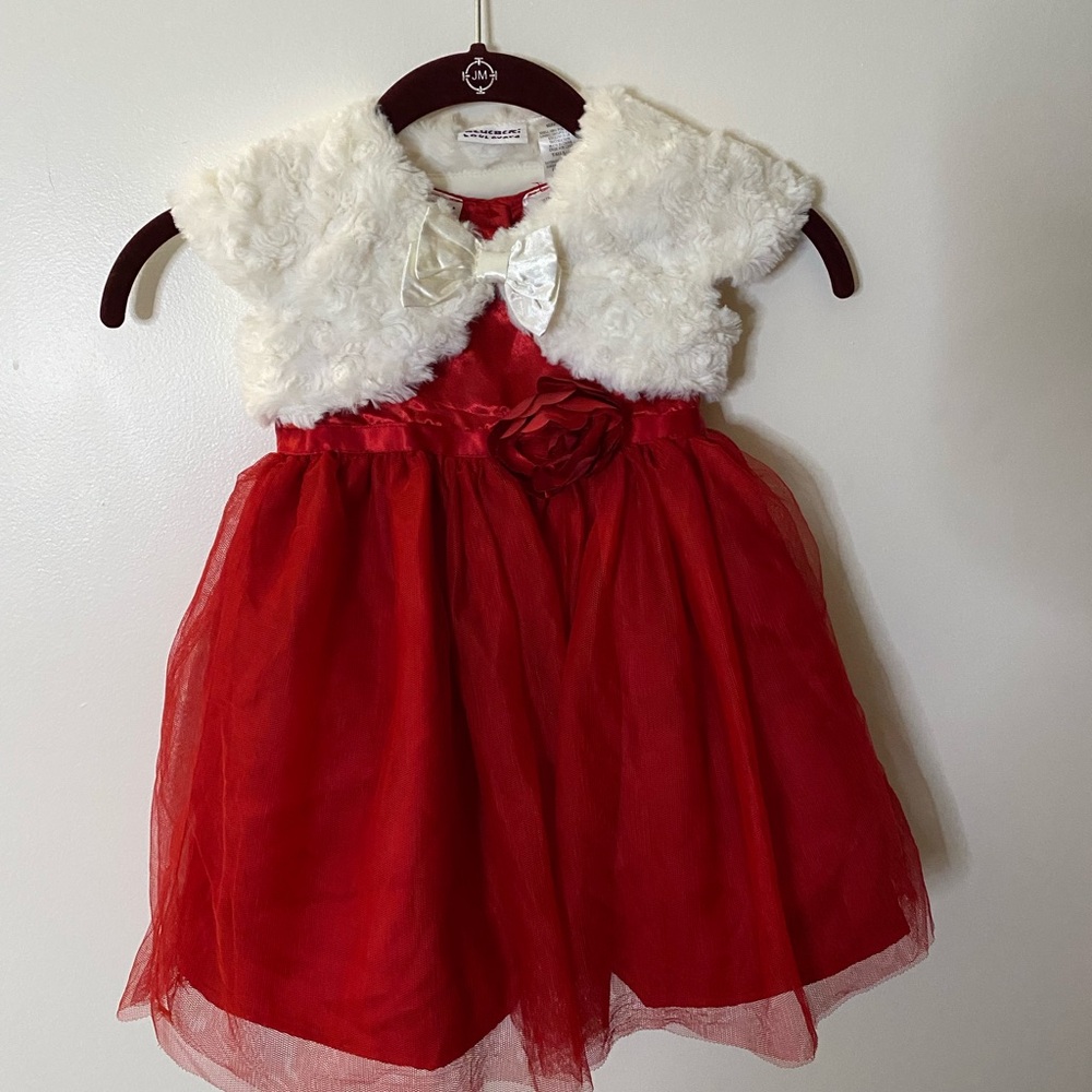 Blueberi Boulevard 2pc Holiday 2T Christmas Dress Redw/ Capelet Brand NWT